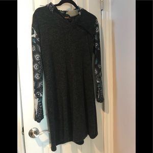 Gray sweater dress with arm detailing large